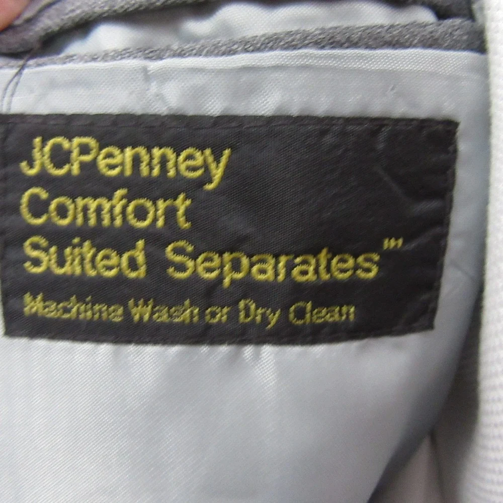 Vintage JCPenney Comfort Blazer 44L‎ Gray Polyester Semi-Structured Machine Wash